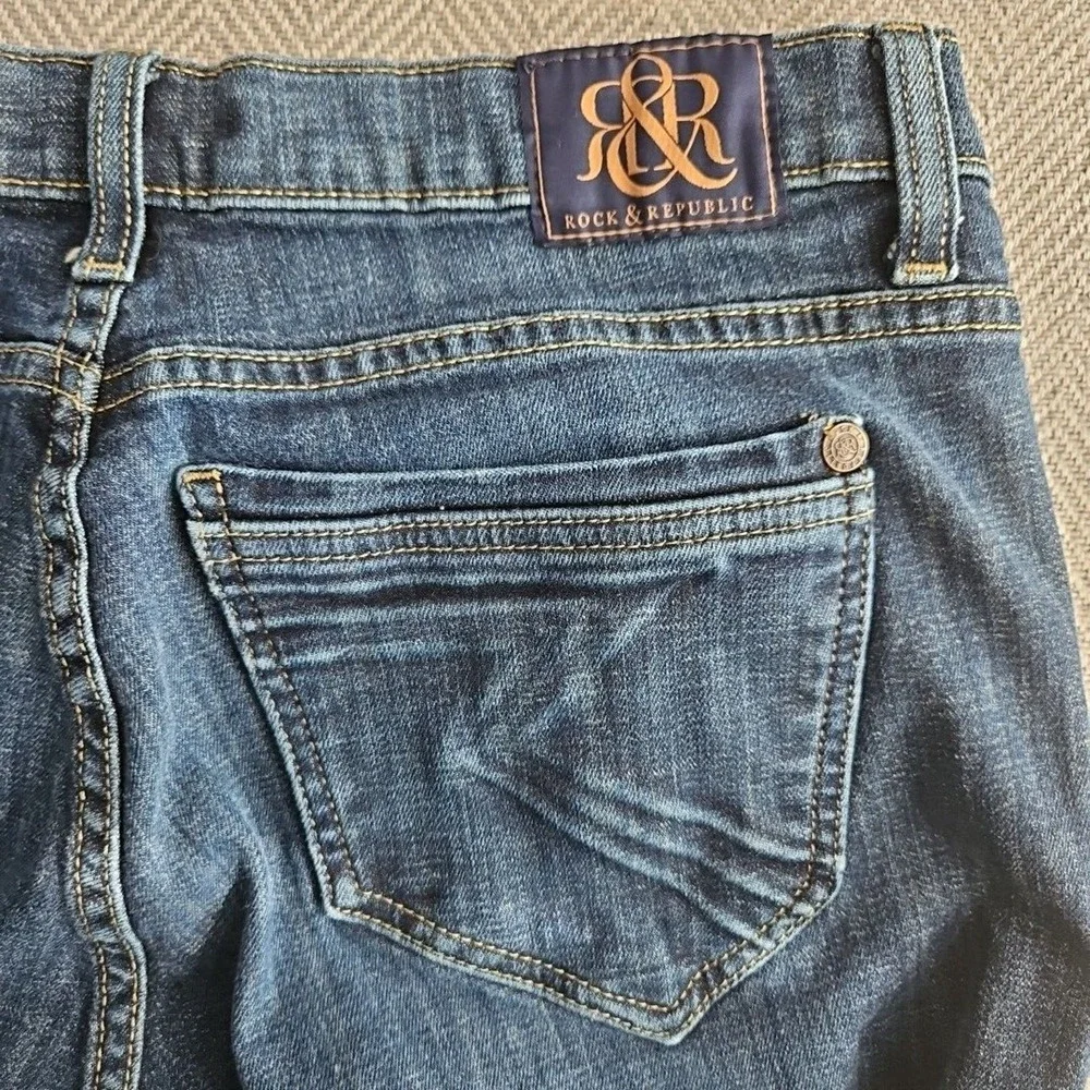 Rock & Republic Jeans Women's Size 10M (32x31) Emo Dark Wash Denim RN#‎ 130273